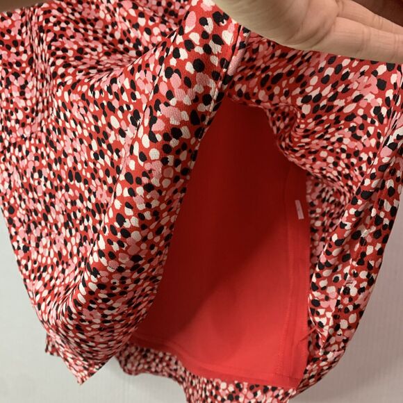 TALBOTS Red Raining Dots Charmeuse Flounced Skirt Sz Petite 4p - Picture 5 of 7